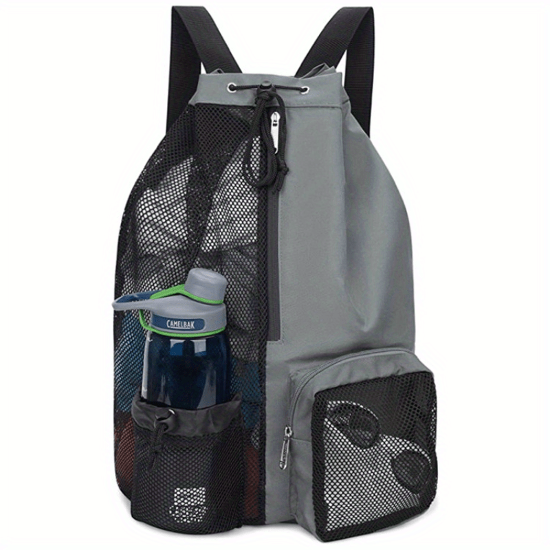Mesh Drawstring Backpack Beach Gym Bag