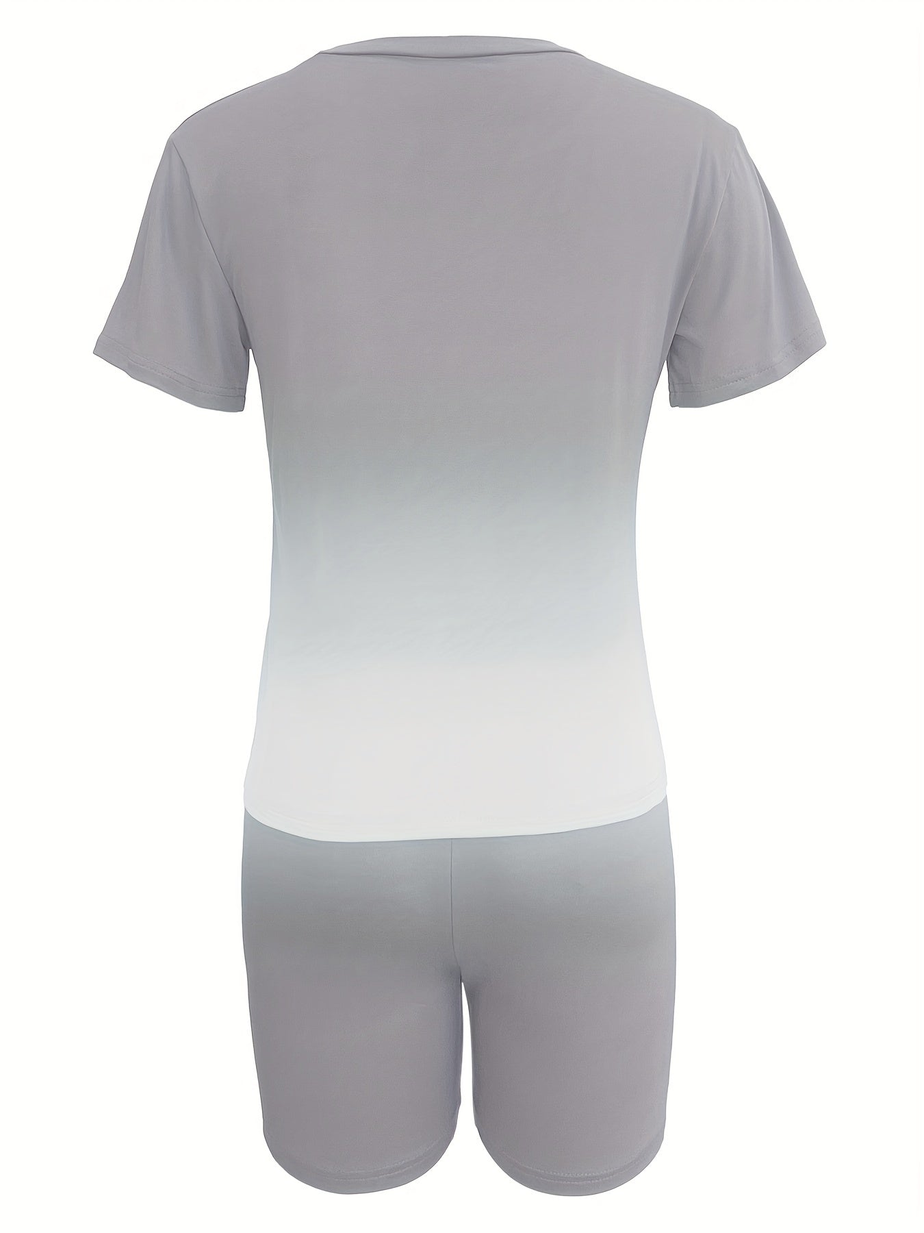 Heart Rate Ombre Two-piece Set Casual T-shirt & Shorts Outfit