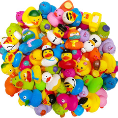 25pcs Rubber Ducks Bath Toys Storage Net for Holidays