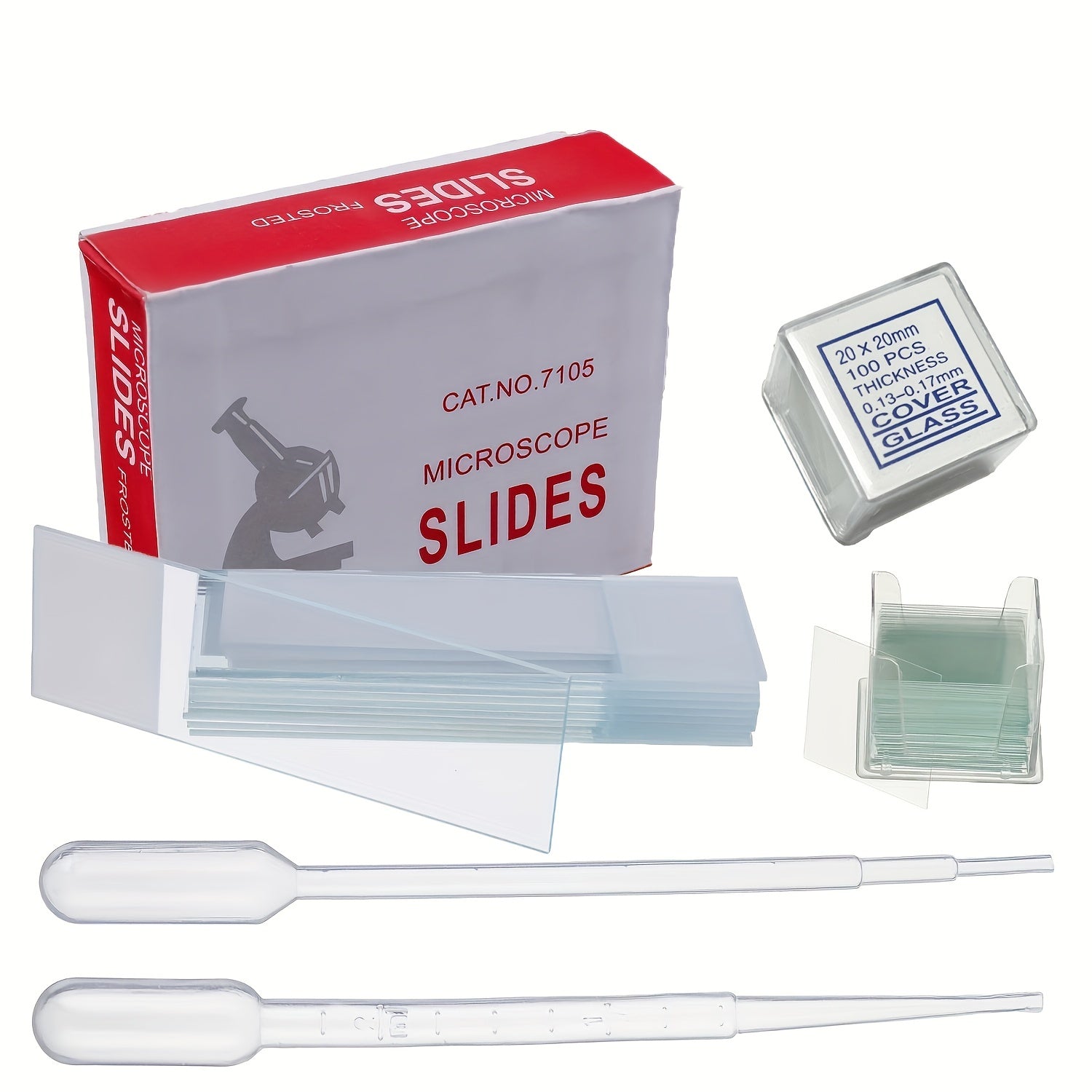 50pcs Microscope Slides & 100pcs Cover Glasses Bundle