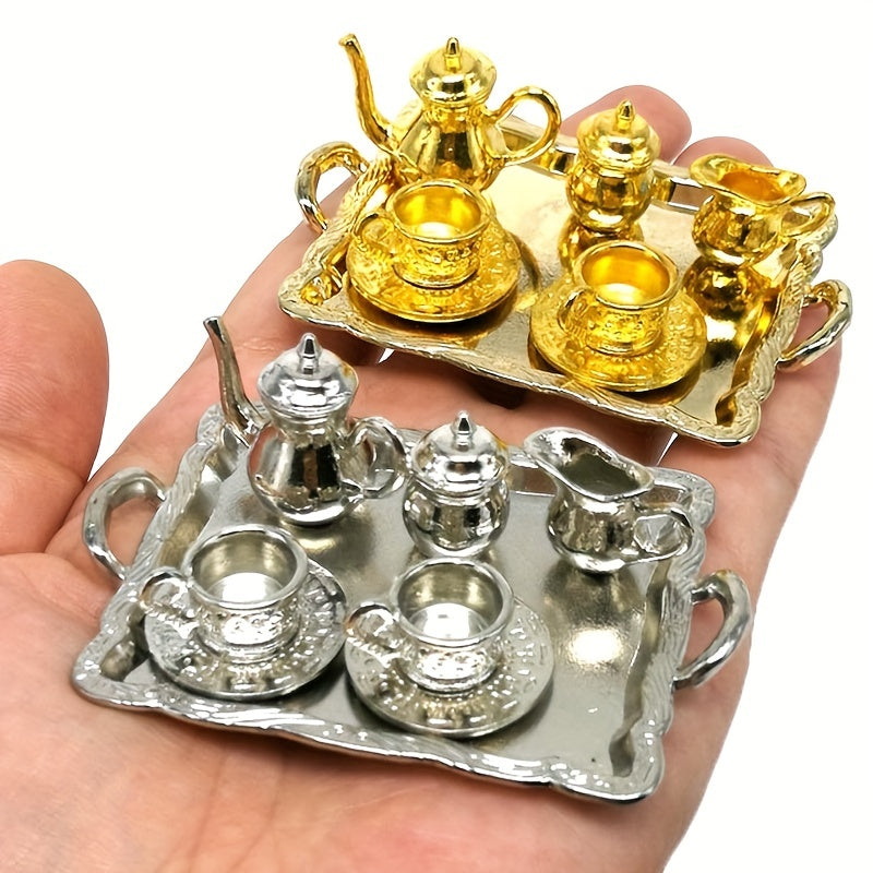 1:12 Dollhouse Furniture Metal Tea Cup Plate Set