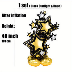 6 Cm 3D Starlight Aluminum Film Balloon Single Party Birthday Decoration