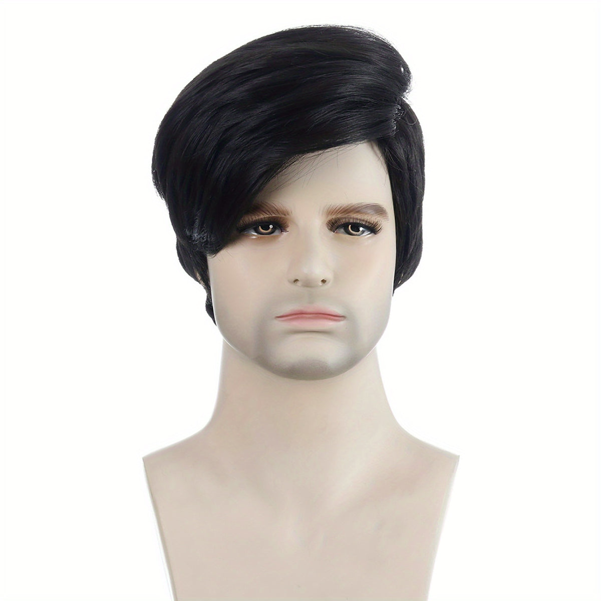 Men's Synthetic Short Wig Heat Resistant Silk Wig + Hair Net