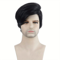 Men's Synthetic Short Wig Heat Resistant Silk Wig + Hair Net