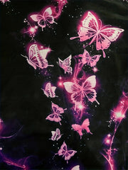 Girls Butterfly Graphic T Shirt 3D Digital Print Casual Summer Tee