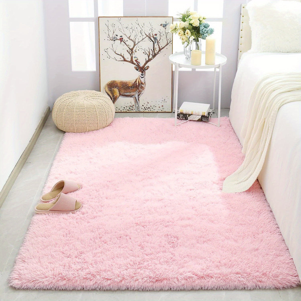 Large Plush Rug 3' x 28ft, 5' x 25ft - Non Slip Washable Soft Area Carpet