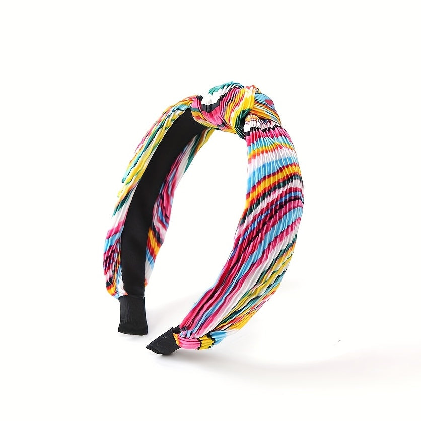Boho Rainbow Headband Wide Headdress Hair Accessories For Women Girls