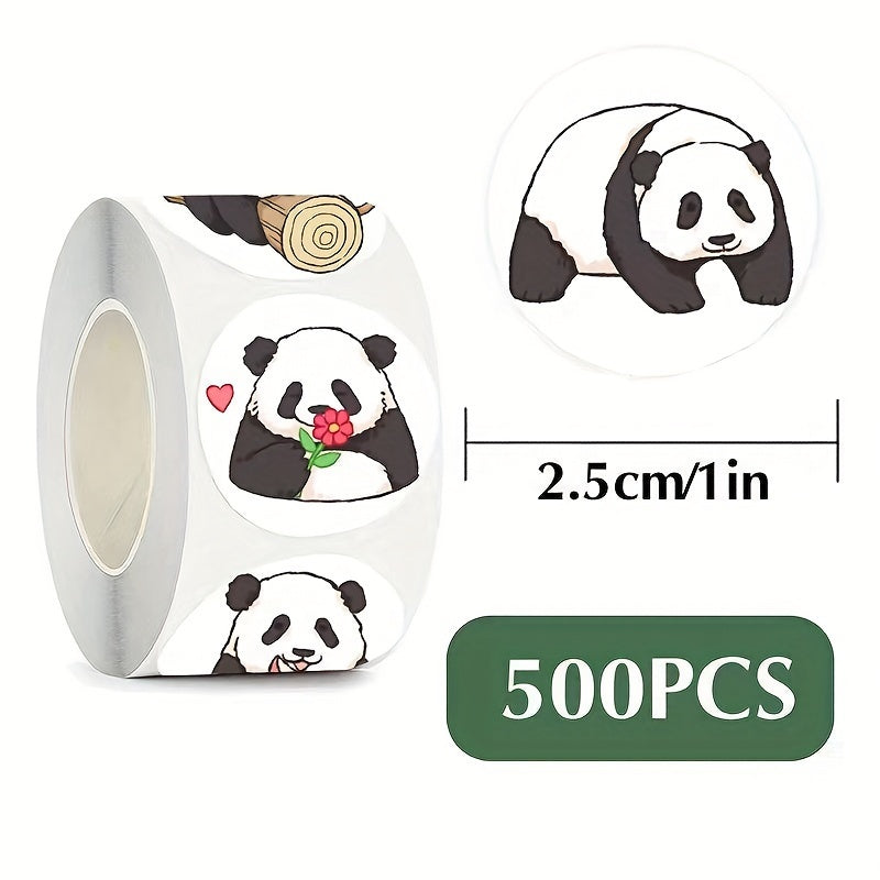 500pcs 2.54 Cm Panda Adhesive Label for Packaging - Boutique & Store Essentials