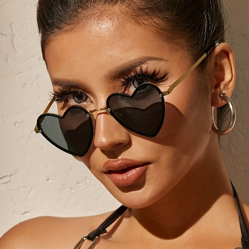 Heart Sunglasses Metal Frame UV400
