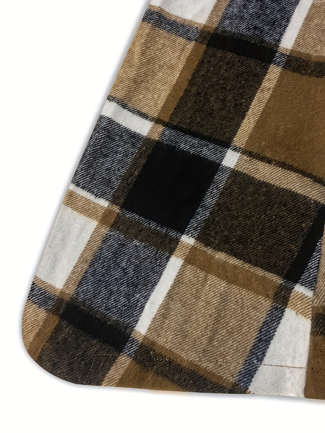  Plaid Print Split Collar Vest Blazer