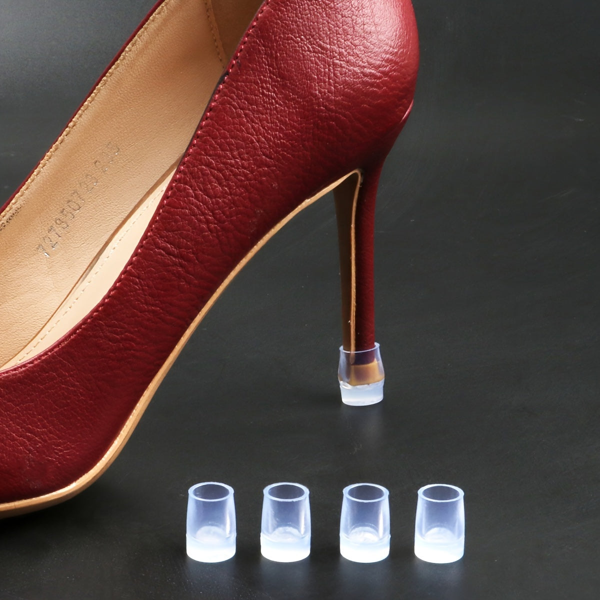 4pcs TPU High-heeled Shoes Heel Protective Cover Wear-resistant Heel Mute