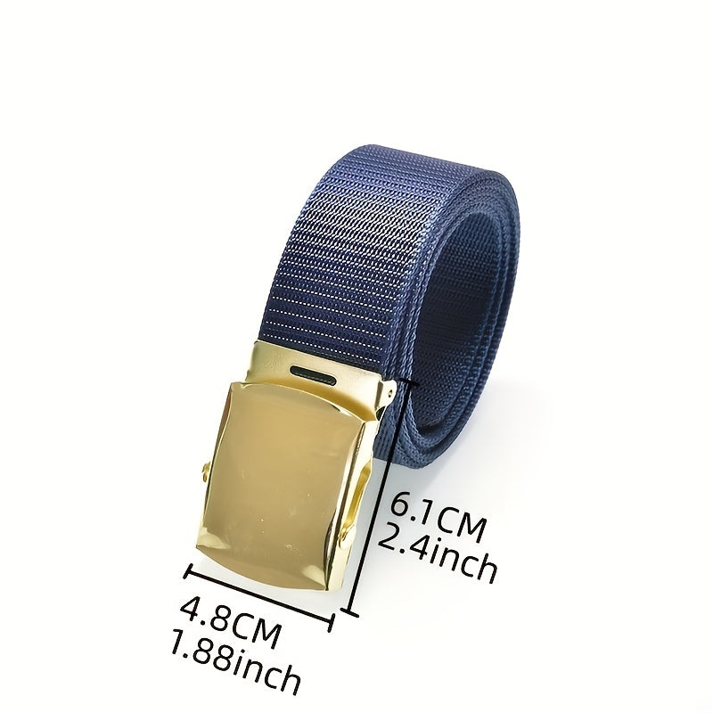 Men's Toothless Auto Buckle Tape Belt Canvas Tactical Military Style