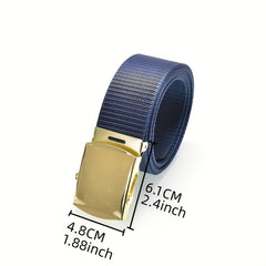 Men's Toothless Auto Buckle Tape Belt Canvas Tactical Military Style