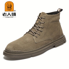 Men's Combat Boots Casual Lace up Walking Shoes
