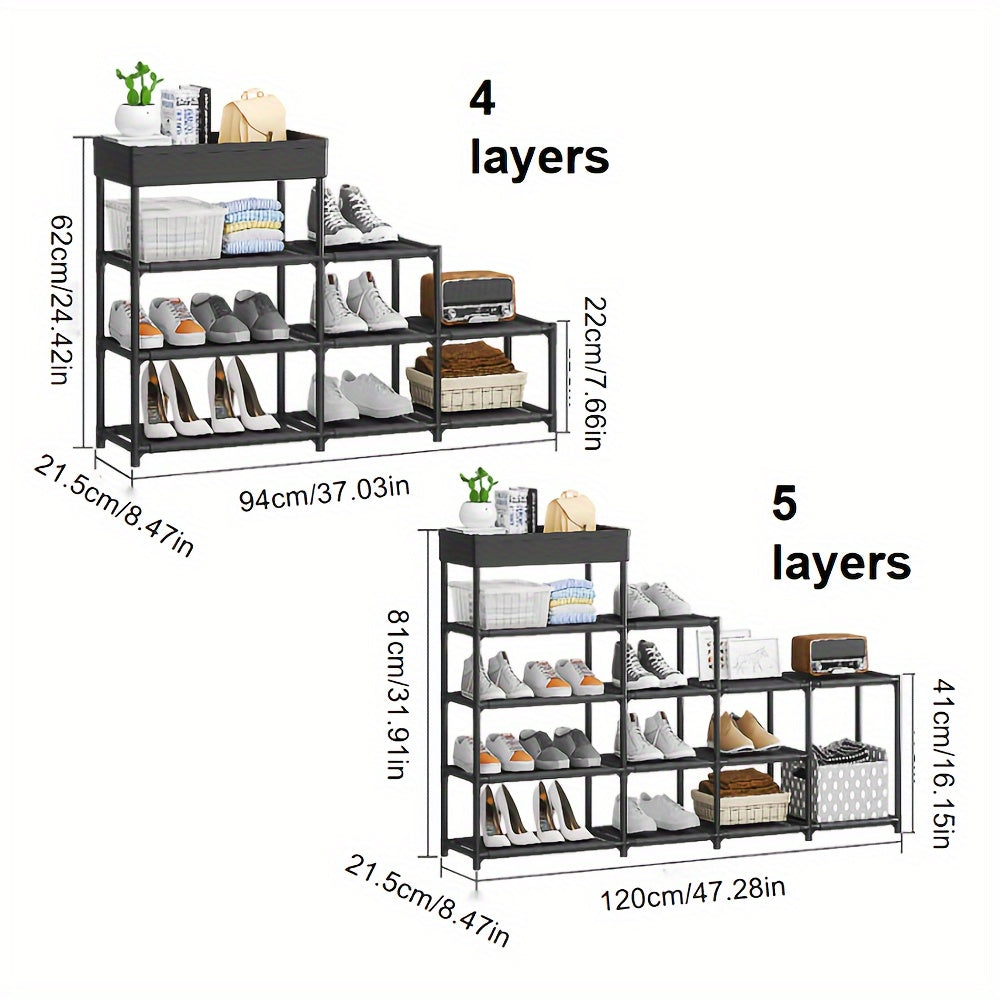1pc Shoe Rack With Layers Standing Shoe Storage Container