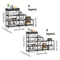 1pc Shoe Rack With Layers Standing Shoe Storage Container