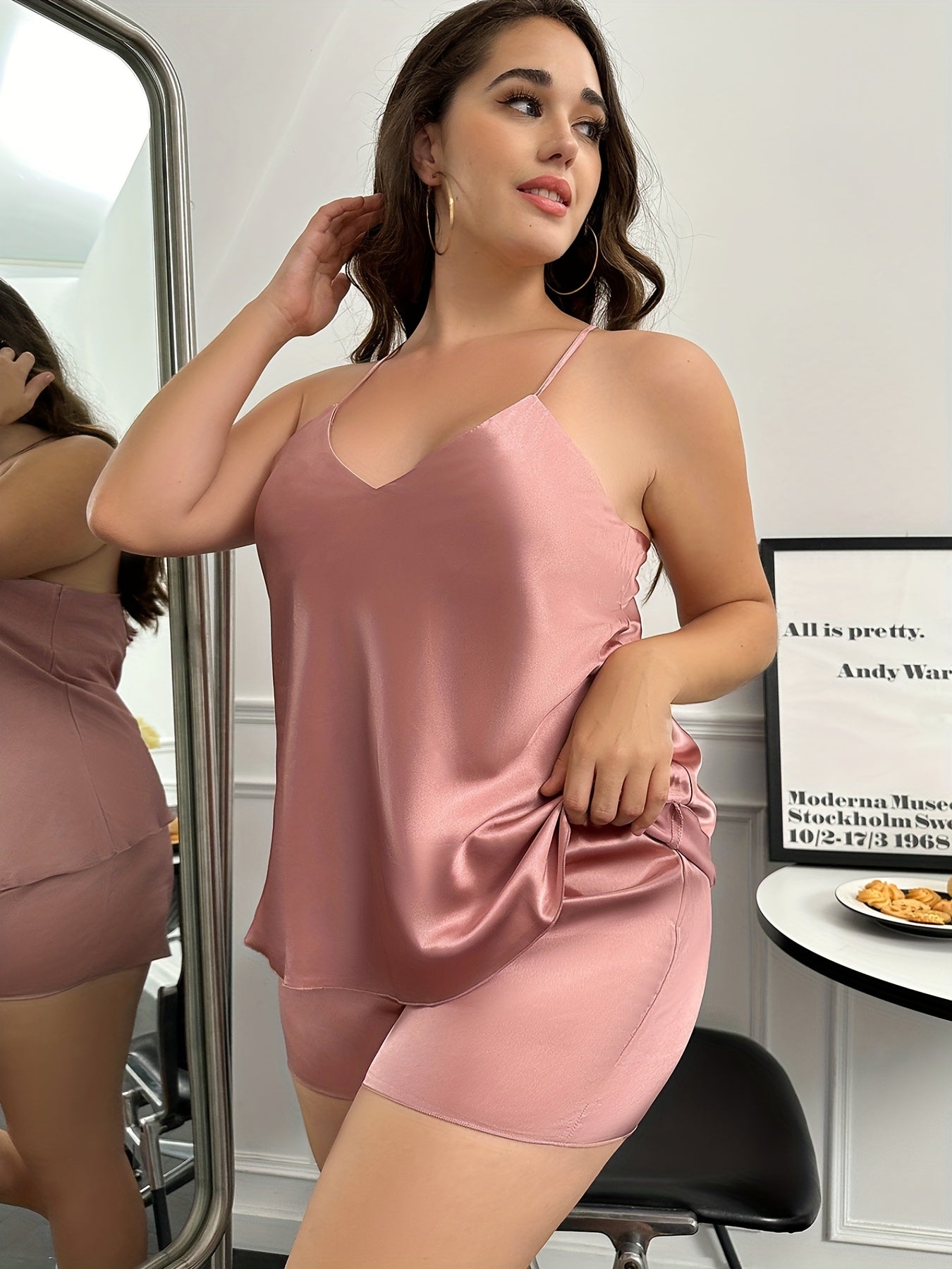  Sexy Pajama Set Halter Neck Top & Shorts