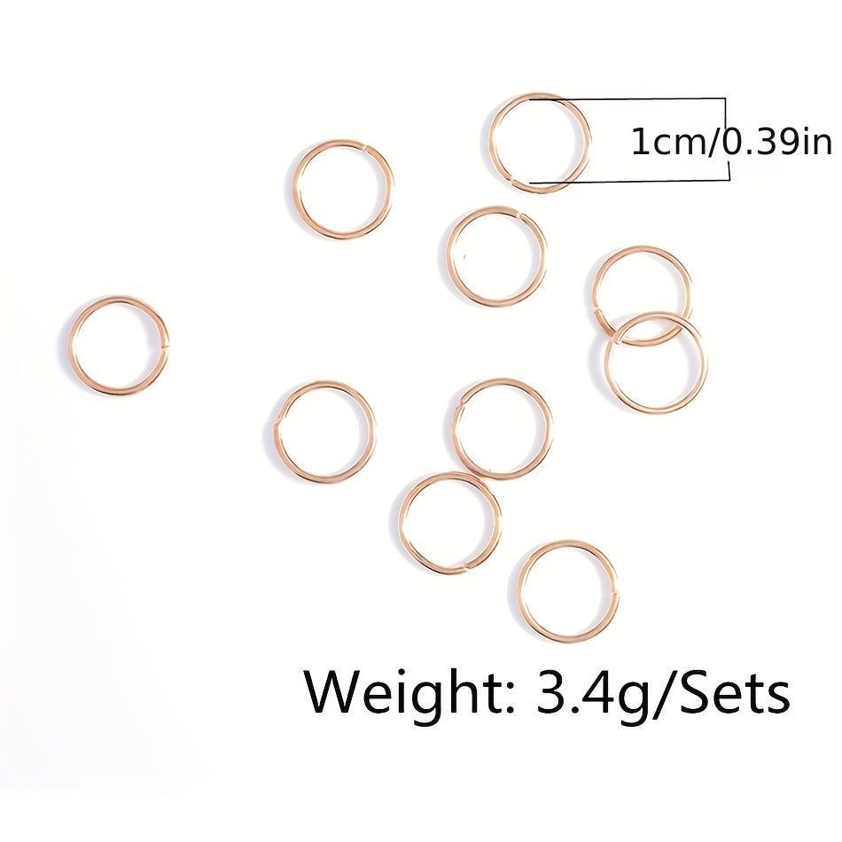10 Pcs Circle Hair Ring Set Metal Clips Hair Decorative Accessories