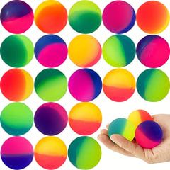 10Pcs Rainbow Bouncy Balls Kids Party Favors Birthday Christmas Gift