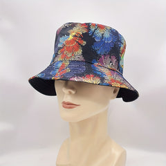 Coral Print Reversible Bucket Hat Cotton Basin Hat for Men Women