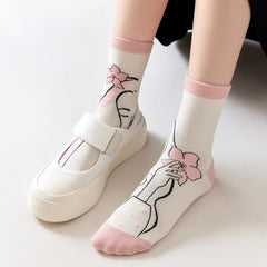Funny Pattern Mid Tube Socks For Sports Skateboard Women's Socks