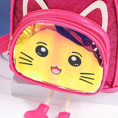 Kids Glitter Kindergarten Backpack Cat Schoolbag