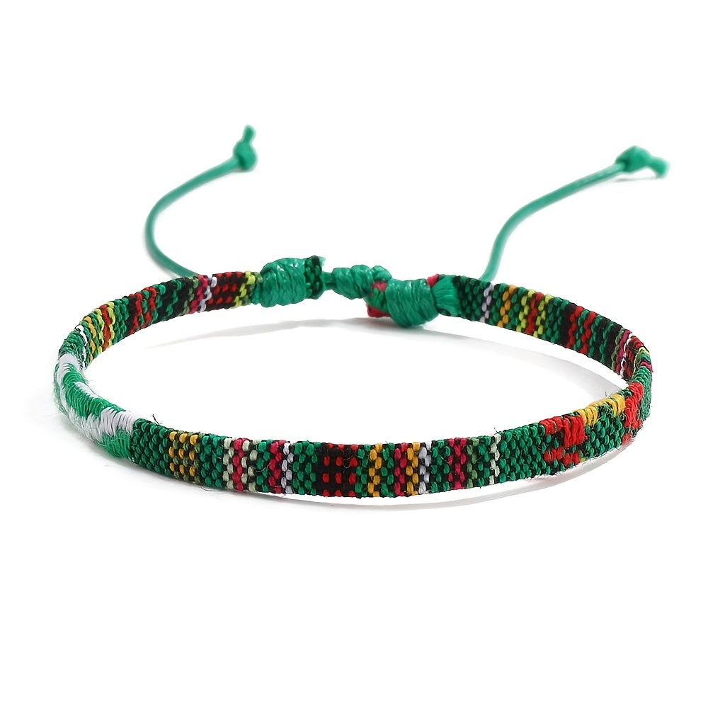 Colorful Bohemian Linen Woven Friendship Bracelet