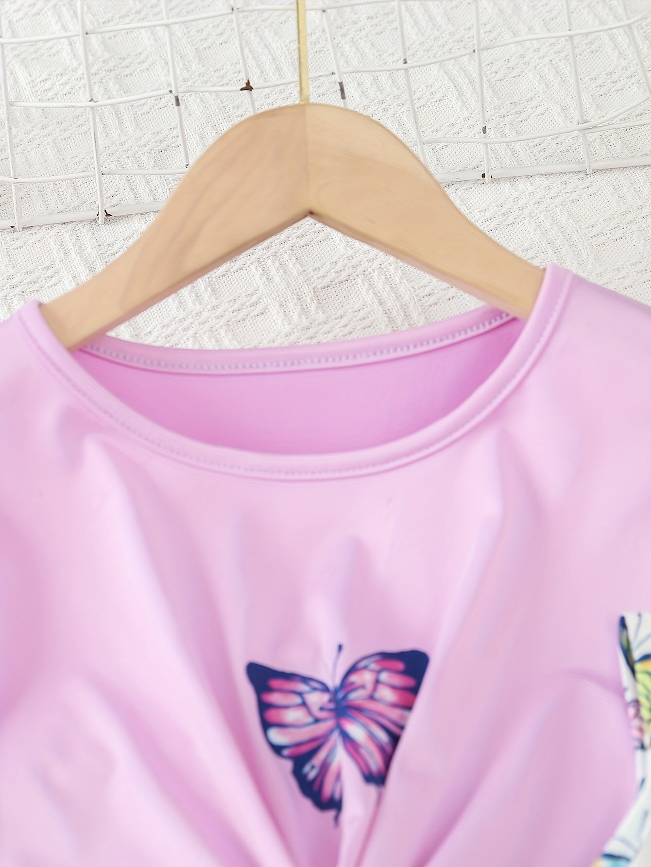 Girl's Butterfly Pattern Outfit Set for Summer