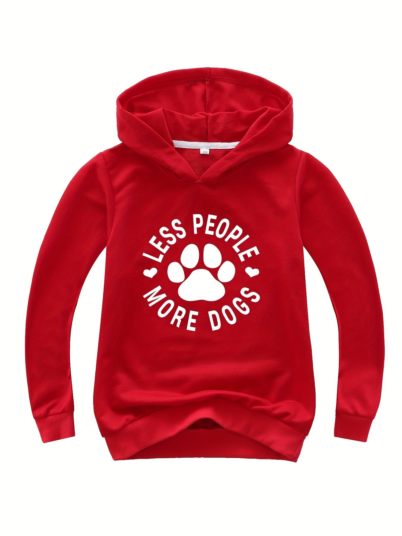 Boys Girls Dog Paw Graphic Hoodie Casual Cotton Hooded Sweatshirt