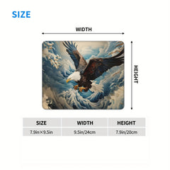 Eagle Pattern Mouse Pad 20x24cm for Games Home Office Rubber Laptop Desktop