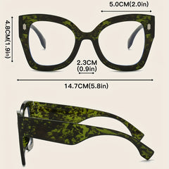 Retro Green Tortoiseshell Cat Eye Clear Glasses Anti Blue Light