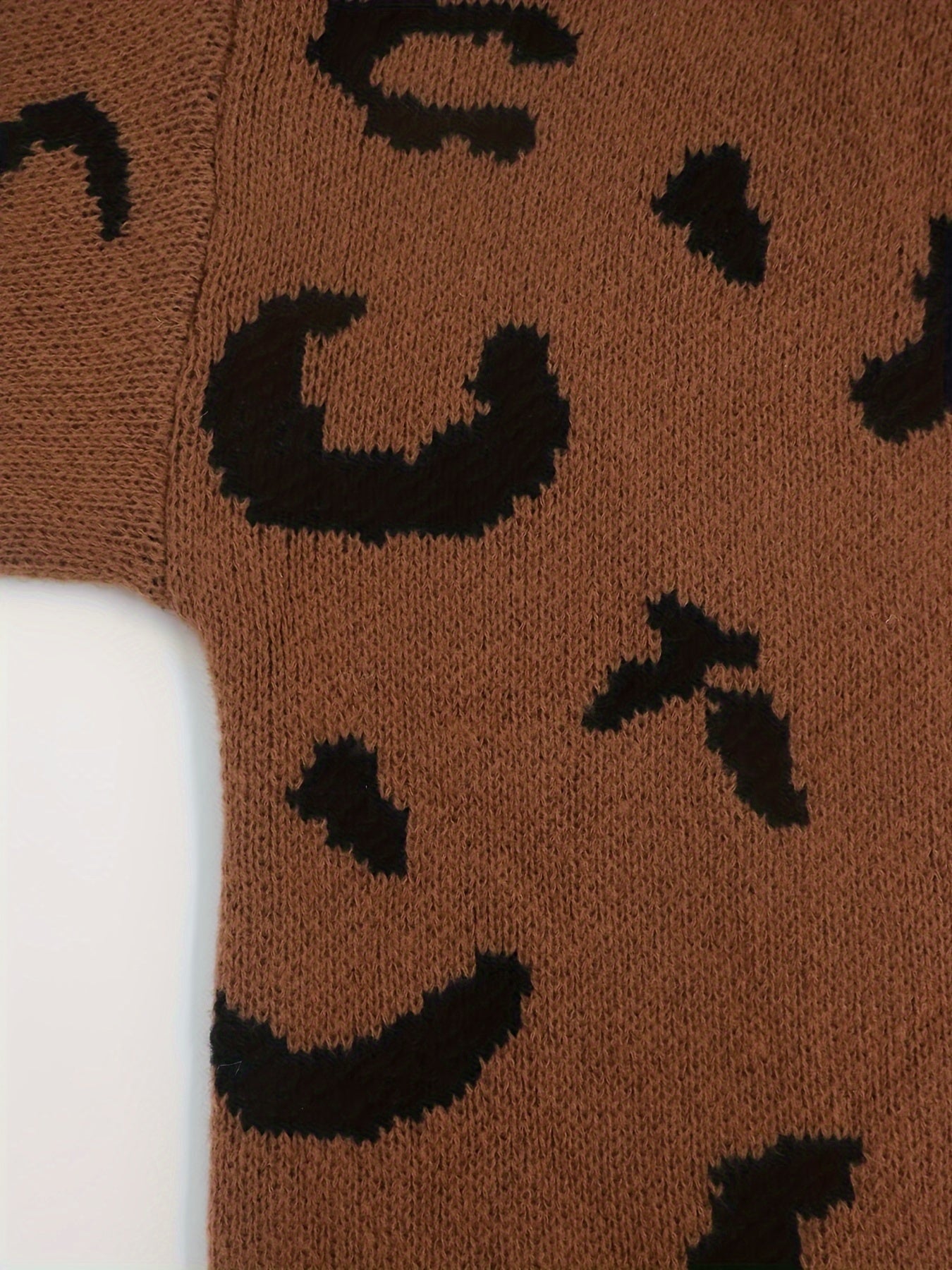 Leopard Print Long Sleeve Open Front Cardigan