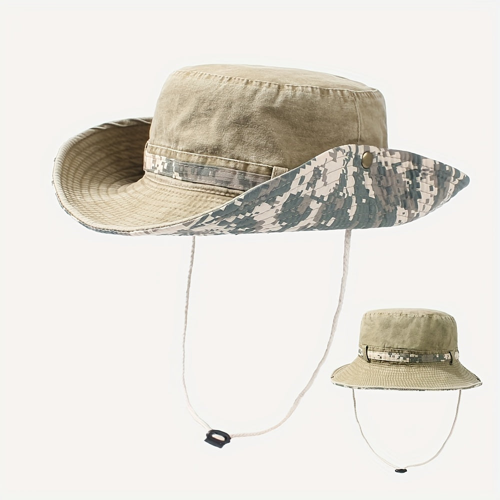 Camouflage Bucket Hat Wide Brim Sun Hat Unisex