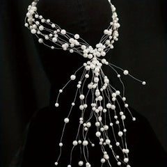 Bridal Faux Pearl Headdress Beaded Hairband Wedding Dress Accessories
