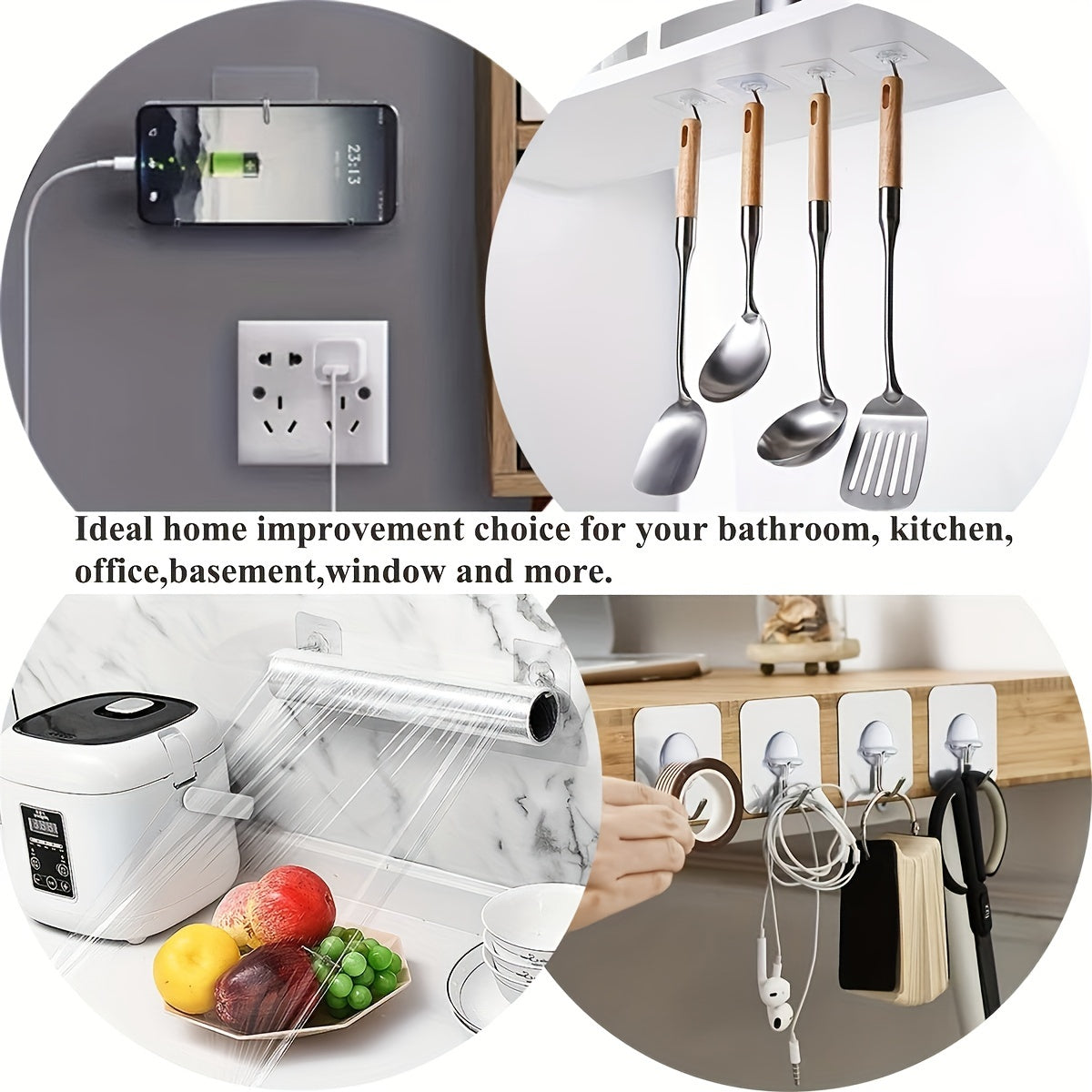 Heavy Duty Adhesive Hooks Towel Coat Hooks Waterproof Kitchen Bathroom