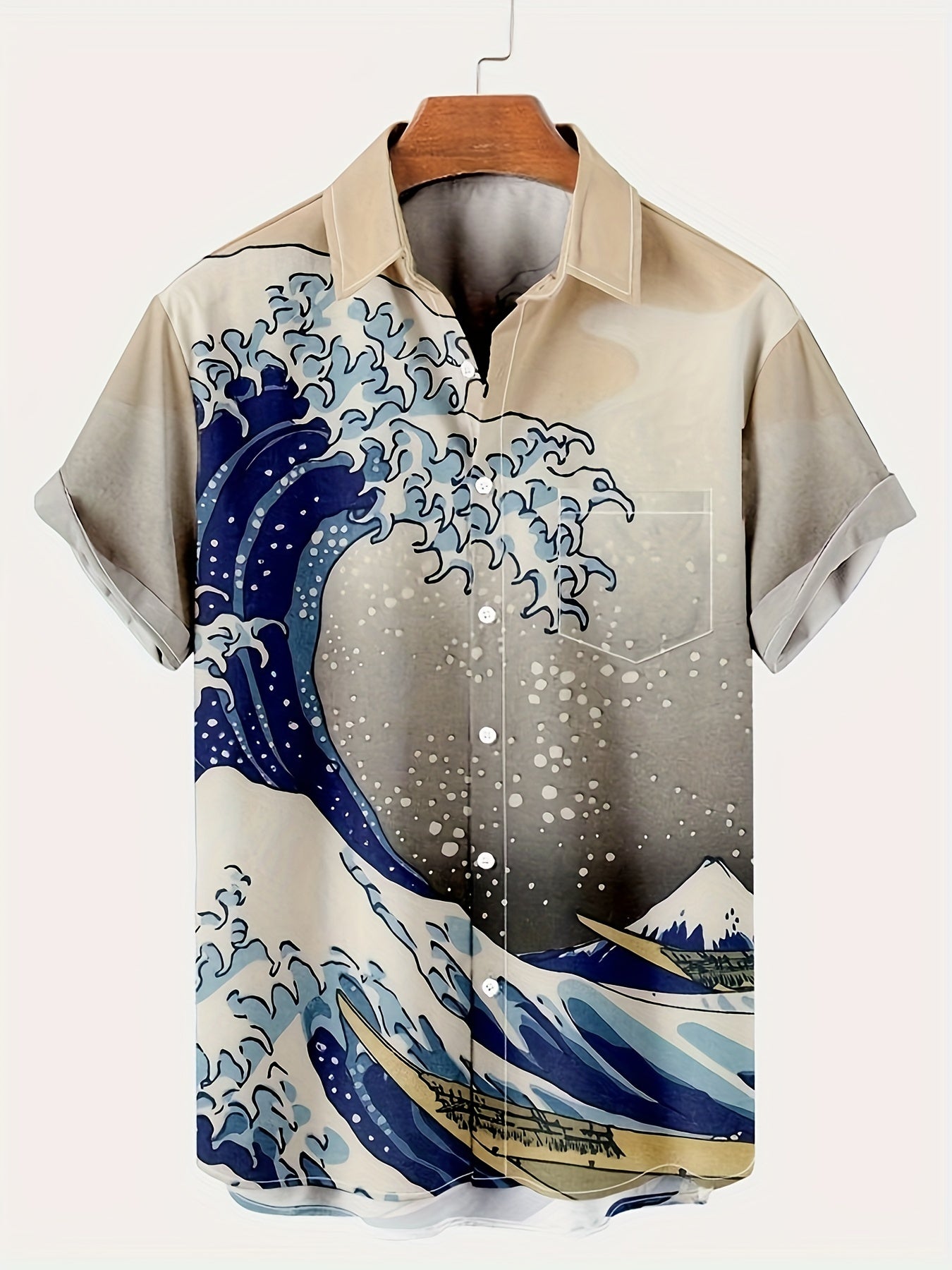Floral Print Casual Short Sleeve Hawaiian Shirt for Men