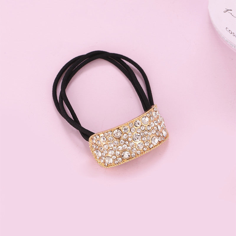 Crystal Rectangle Hair Tie Rhinestone Hair Rope Glitter Hair Ring