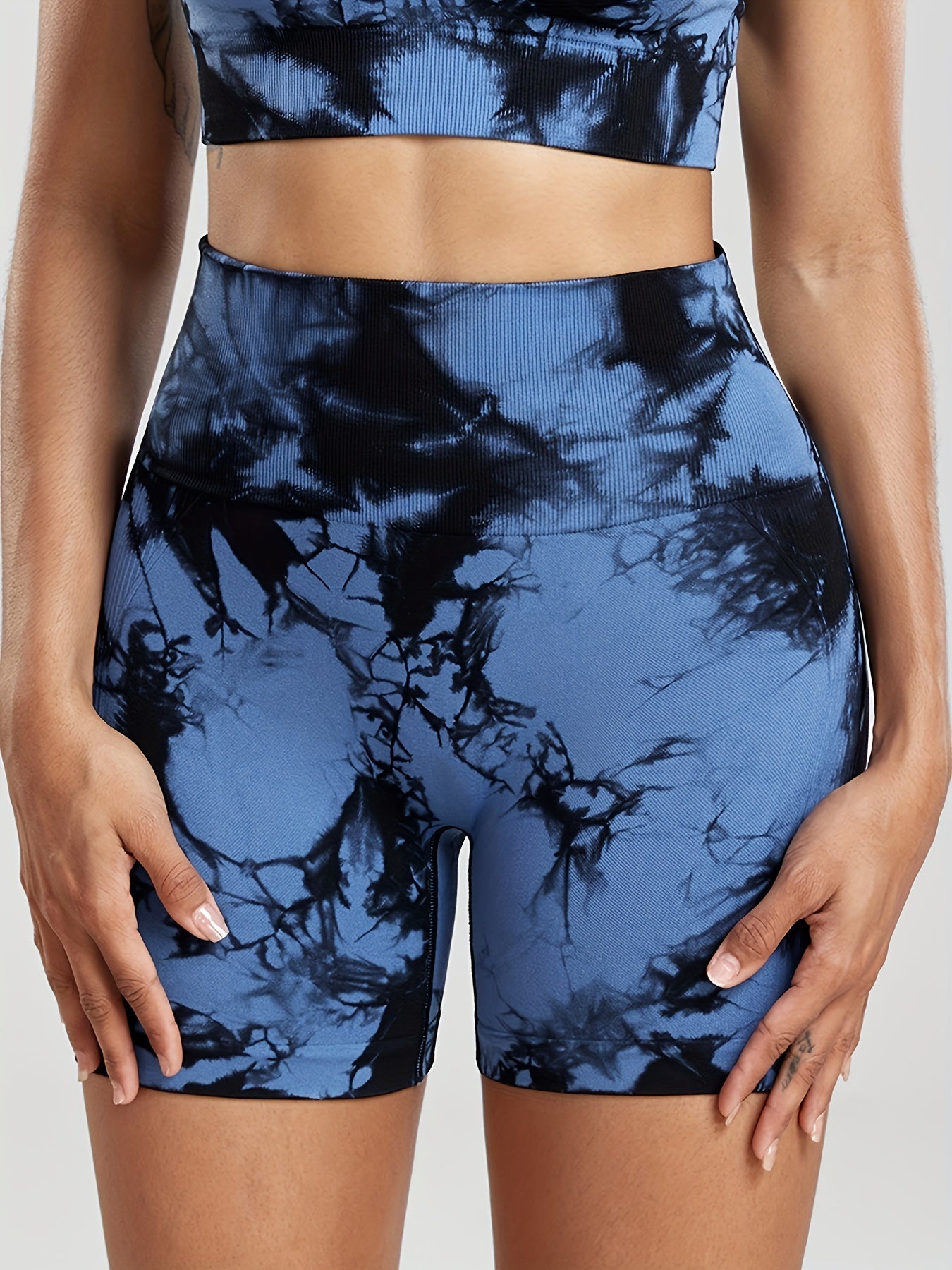 Tie Dye High Waist Sports Running Shorts Women's Activewear