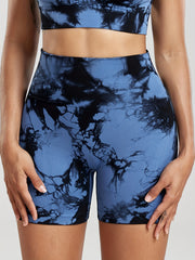 Tie Dye High Waist Sports Running Shorts Women's Activewear