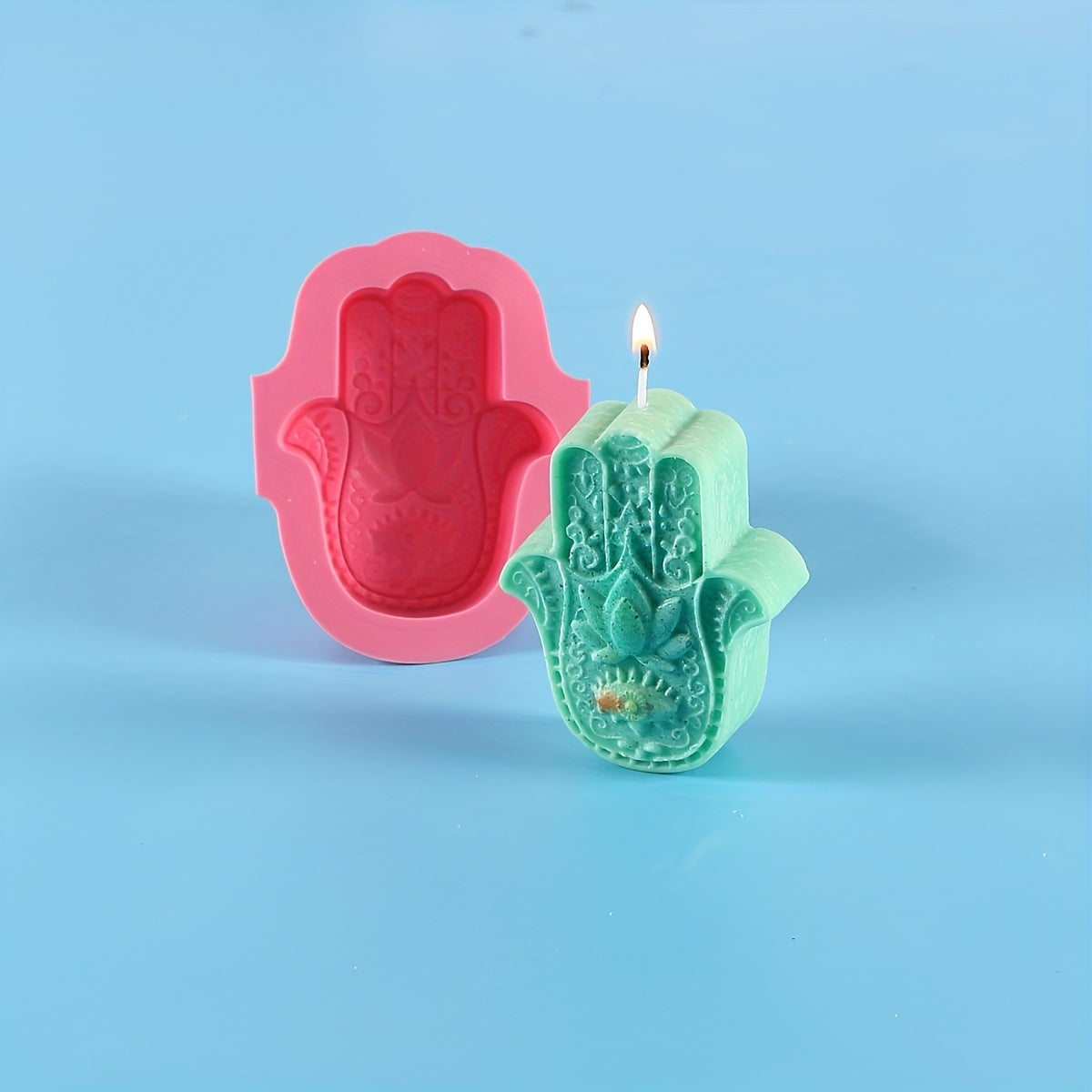 DIY Silicone Candle Mold Hand Shaped Mould For Soap Resin Candle Making