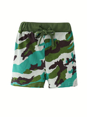 Kids Camouflage Graphic Drawing Shorts For Vacation Party