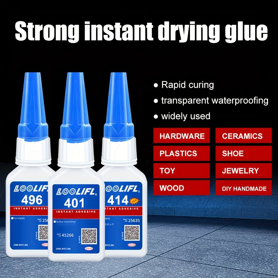 401 Strong Glue Quick Drying Adhesive for Metal Plastic Ceramic Rubber Wood
