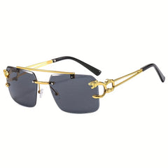 Tiger Rimless Sunglasses Aviator UV400 Sun Shades