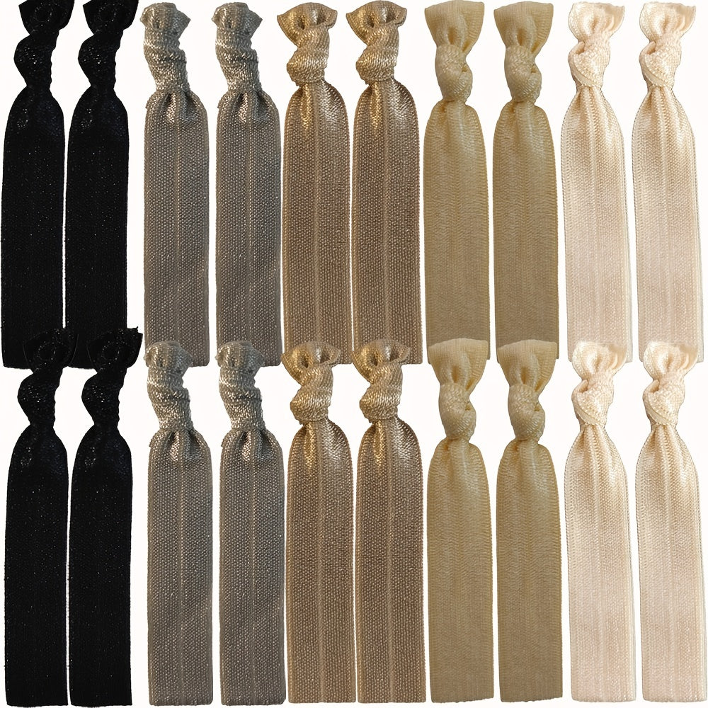 20pcs Knotted Hair Tie Ribbon Hair Rope Seamless Style Hair Ring Ponytail Holder