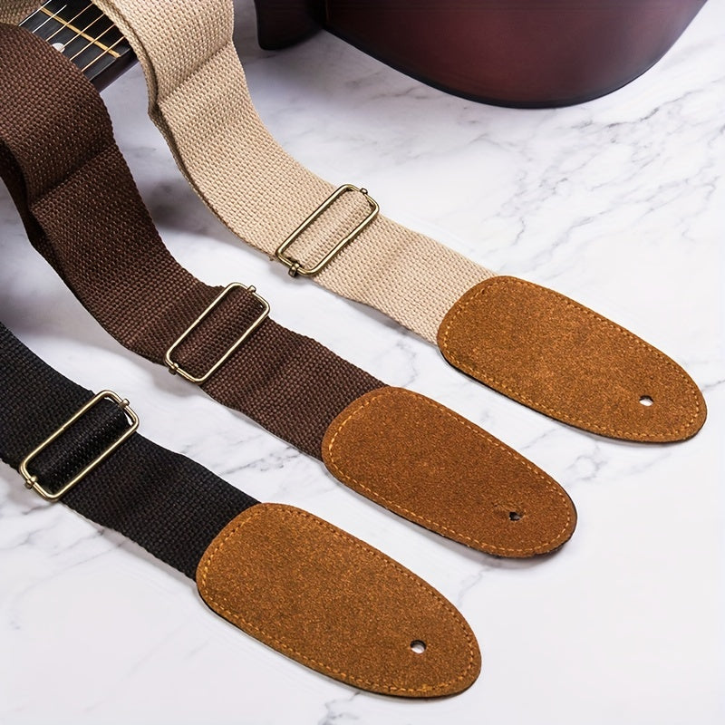 Leather Woven Wooden Guitar Strap Folk Electric Classical Guitars