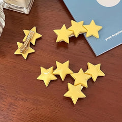 Yellow Star Hair Clip - Duck Billed Clip for Women Girls Baby