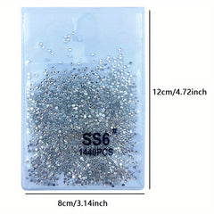 1440pcs Clear Flatback Rhinestones for Crafts Nail Decorations Gems