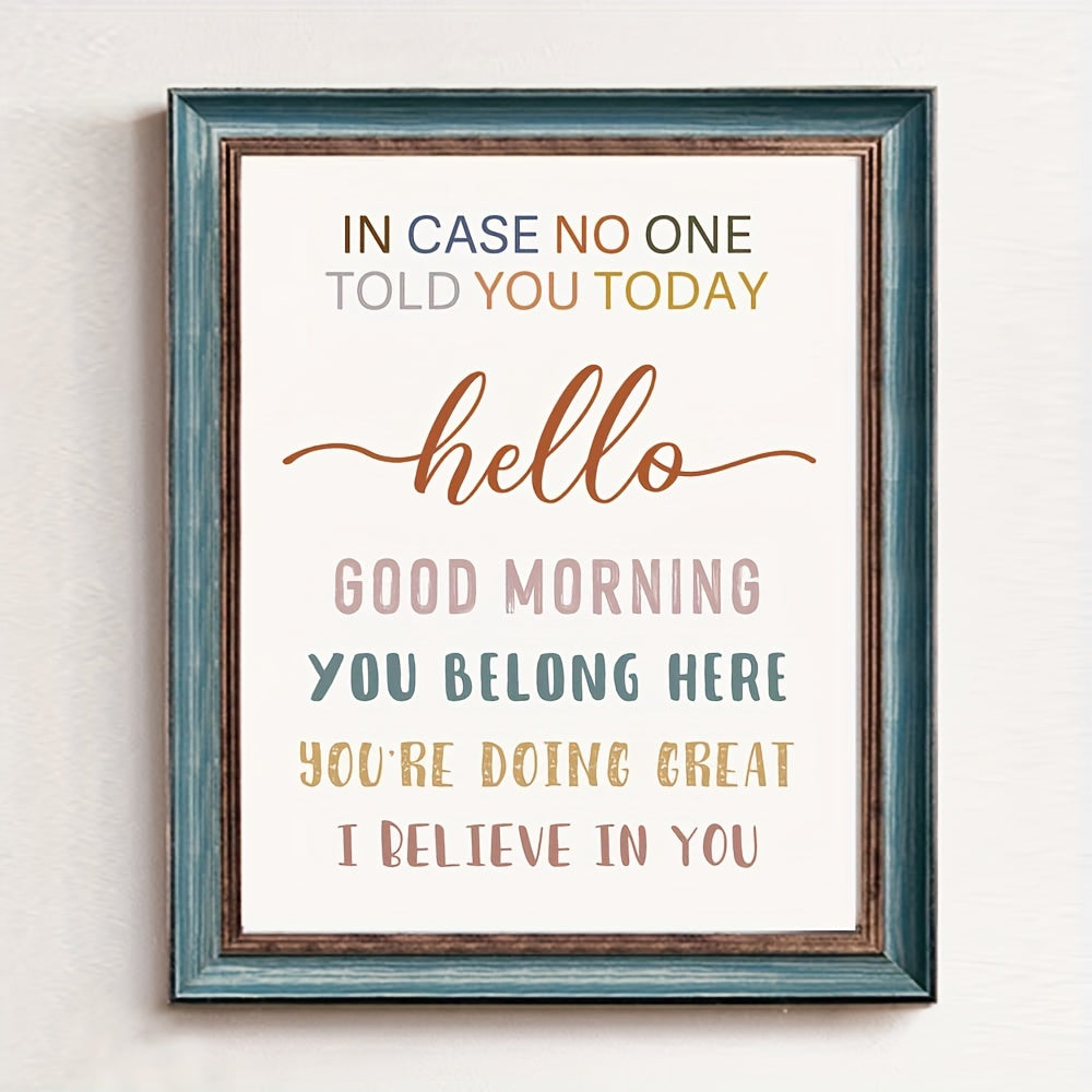 Motivational Wall Art Hello Good Morning You're Doing Great Teacher Gift