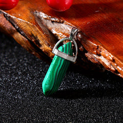 Colorful Pine Stone Hexagonal Column Pendant DIY Jewelry Accessories