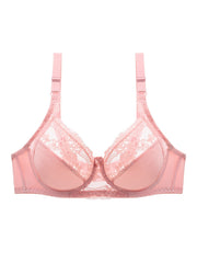 Lace Full Coverage Bra Solid Semi Sheer Sexy Bralette